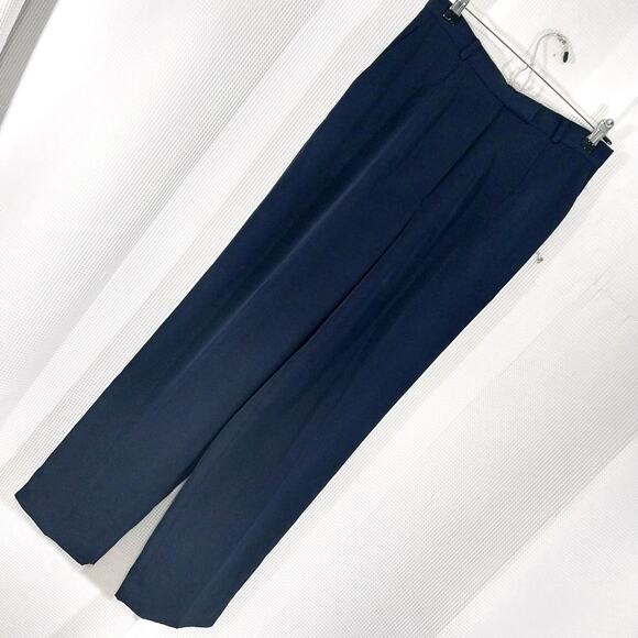NWT! RAFAELLA! NAVY MICROFIBER, FLAT FRONT, HIGH WAIST, STRAIGHT SLACKS! SZ 6 - Picture 1 of 8